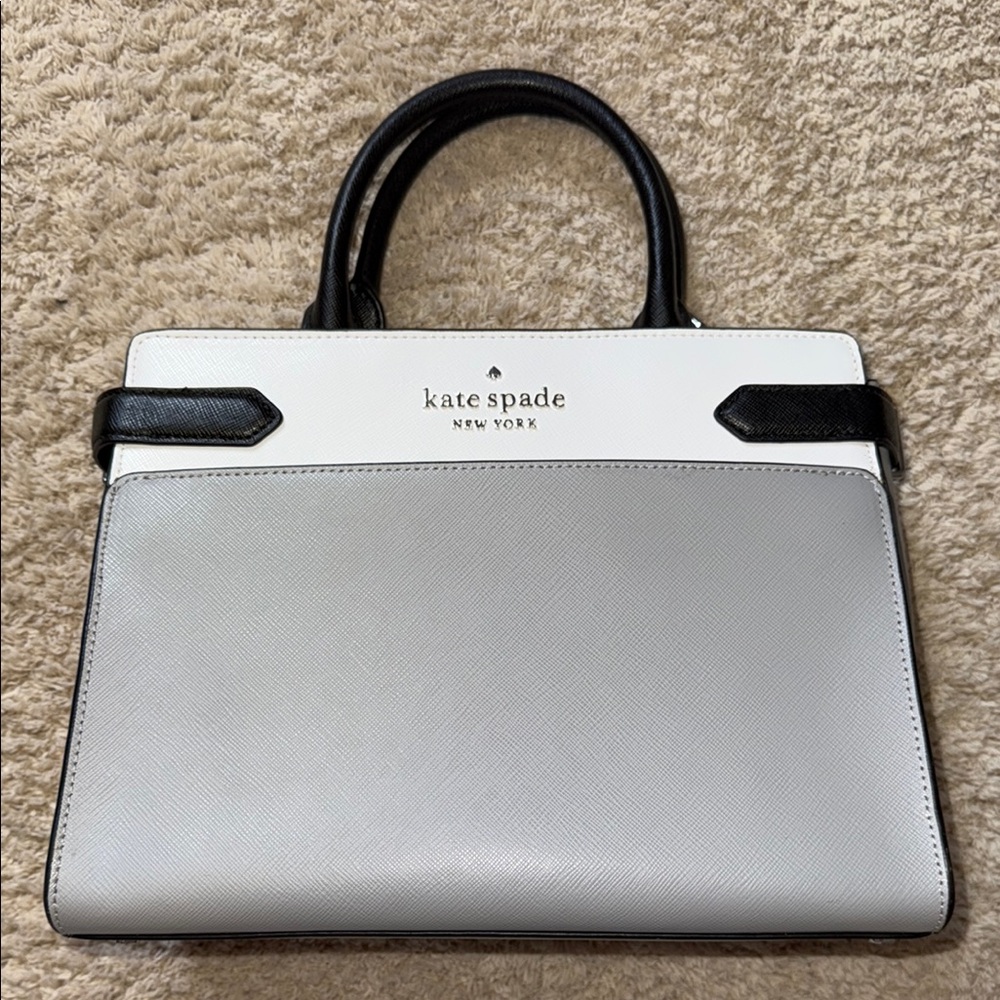 kate spade White, Light Gray & Black Satchel